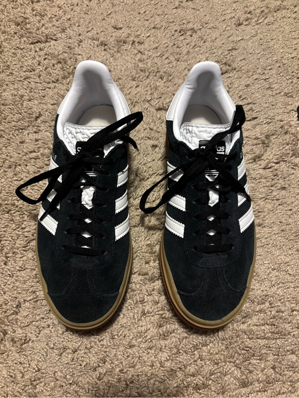 adidas Black Suede Sneakers with White Stripes